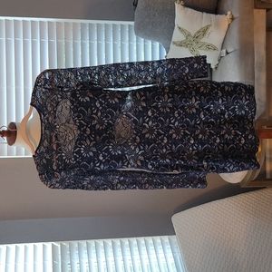 Blue and Silver open back lace dress